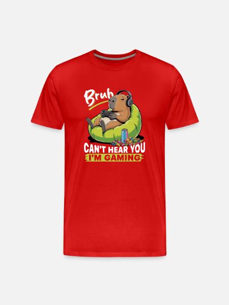 Capybara Gamer Gaming - T-shirt bio Premium Homme - rouge