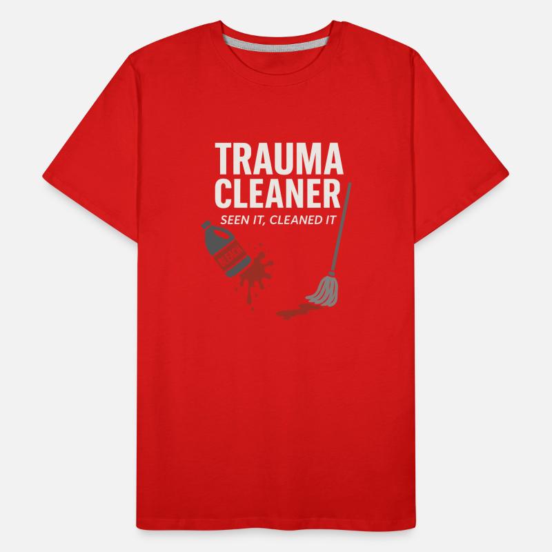 Forensic Cleaner Dark Humor Crime Scene Biohazard Men's Premium Organic T-Shirt