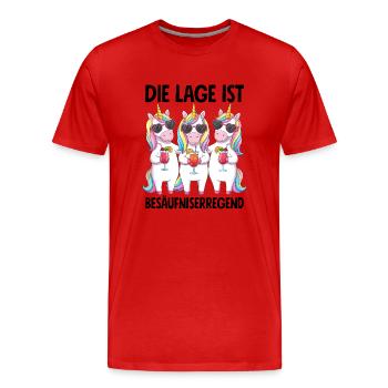 La situation est l’ivresse - T-shirt bio Premium Homme - rouge - Devant - Damien (186cm)