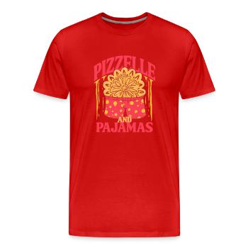 Pizzelle And Pajamas Waffle Biscuit - Men's Premium Organic T-Shirt - red - Front - Damien (186cm)