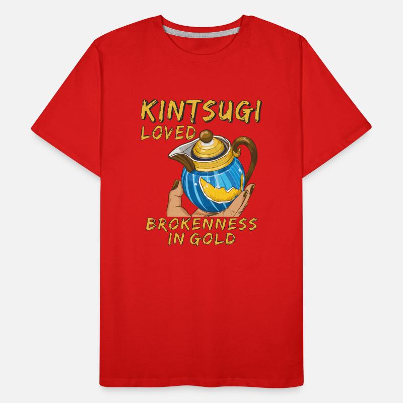 KINTSUGI LOVED BROKENNESS IN GOLD Männer Premium Bio T-Shirt
