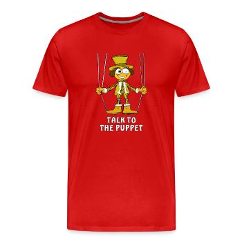 TALK TO THE PUPPET - Men's Premium Organic T-Shirt - red - Front - Damien (186cm)