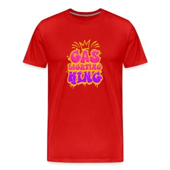 Allume-gaz Gaslighting King - T-shirt bio Premium Homme - rouge - Devant - Damien (186cm)