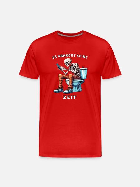 SKELETON TOILET SMARTPHONE - Men's Premium Organic T-Shirt - red