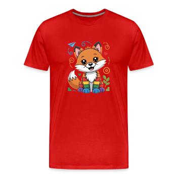 Hors de l’école maternelle, à la maternelle avec - T-shirt bio Premium Homme - rouge - Devant - Damien (186cm)