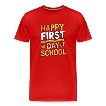 Erster Schultag Einschulung Design - Männer Premium Bio T-Shirt - Rot - Vorne - Damien (186cm)