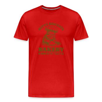 Kätzchenkekse Bäckerei Wir Kneten Em Du Brauchst Em - Männer Premium Bio T-Shirt - Rot - Vorne - Damien (186cm)