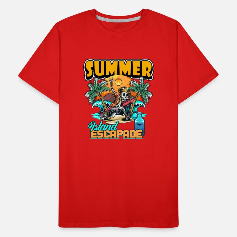 Summer Island Escapade Design Männer Premium Bio T-Shirt