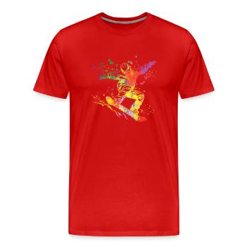 Snowboarder Snowboarding Snowboard - Men's Premium Organic T-Shirt - red - Front - Damien (186cm)