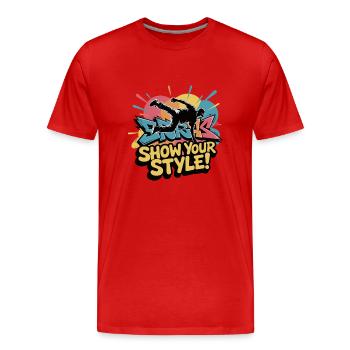 BREAKDANCER - Männer Premium Bio T-Shirt - Rot - Vorne - Damien (186cm)