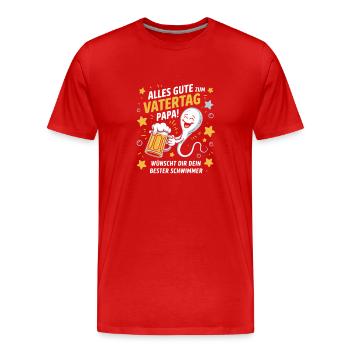 Vatertagsgeschenk Besten Papa Männertag Herrentag - Männer Premium Bio T-Shirt - Rot - Vorne - Damien (186cm)