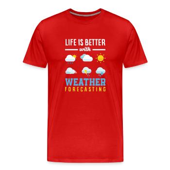 Météorologie amusante Passionnés de météo - T-shirt bio Premium Homme - rouge - Devant - Damien (186cm)