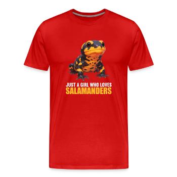 Salamandres Salamandres - T-shirt bio Premium Homme - rouge - Devant - Damien (186cm)