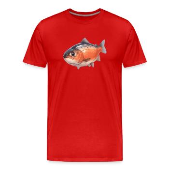 Saumon Saumon - T-shirt bio Premium Homme - rouge - Devant - Damien (186cm)