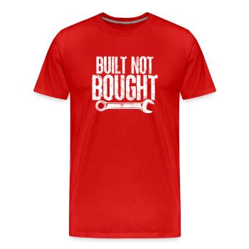 Gebaut nicht gekauft Lustiges Automechaniker-Fahrzeug - Männer Premium Bio T-Shirt - Rot - Vorne - Damien (186cm)