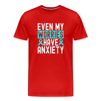 Trouble anxieux Trouble anxieux - T-shirt bio Premium Homme - rouge - Devant - Damien (186cm)