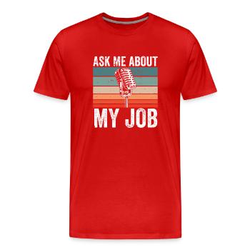 Funny Sports Ansager - Männer Premium Bio T-Shirt - Rot - Vorne - Damien (186cm)