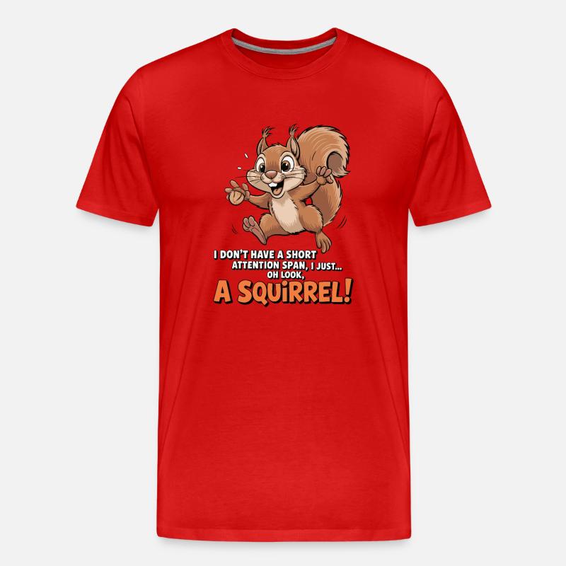ADHS? Oh schau, ein Eichhörnchen! - Männer Premium Bio T-Shirt - Rot