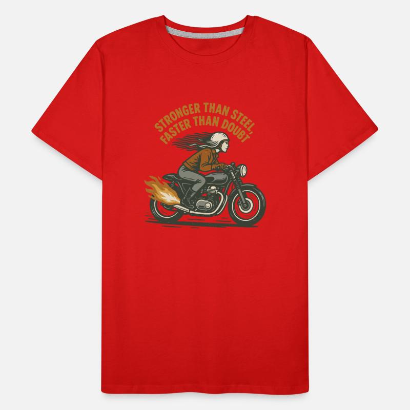 Moto plus forte que l’acier, plus rapide que le doute T-shirt bio Premium Homme