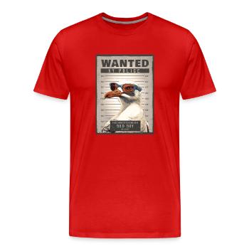Fish Roll Thief Seagull - Men's Premium Organic T-Shirt - red - Front - Damien (186cm)