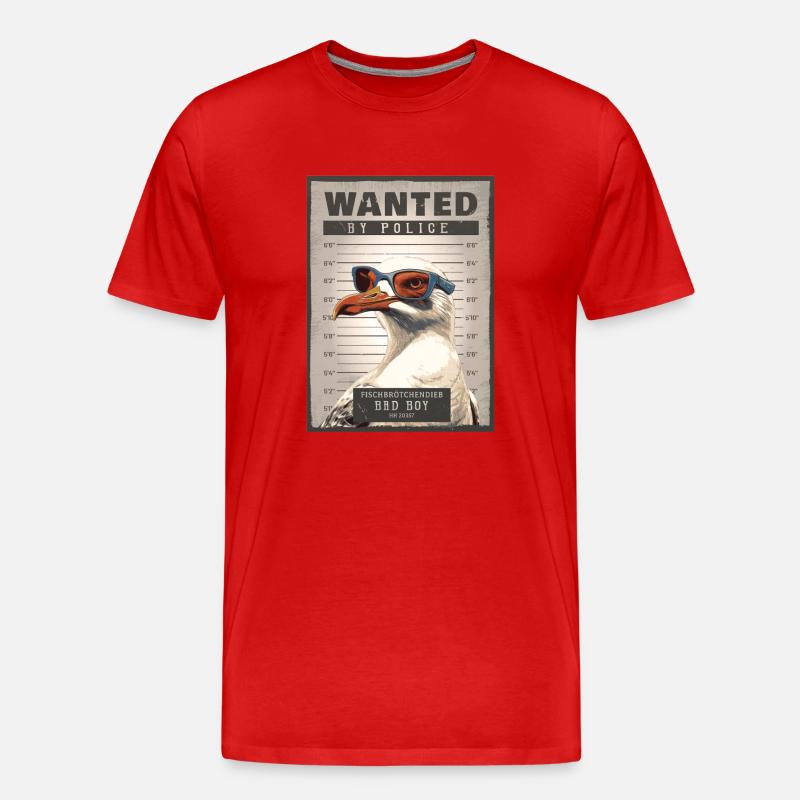 Fischbrötchendieb Möwe - Männer Premium Bio T-Shirt - Rot