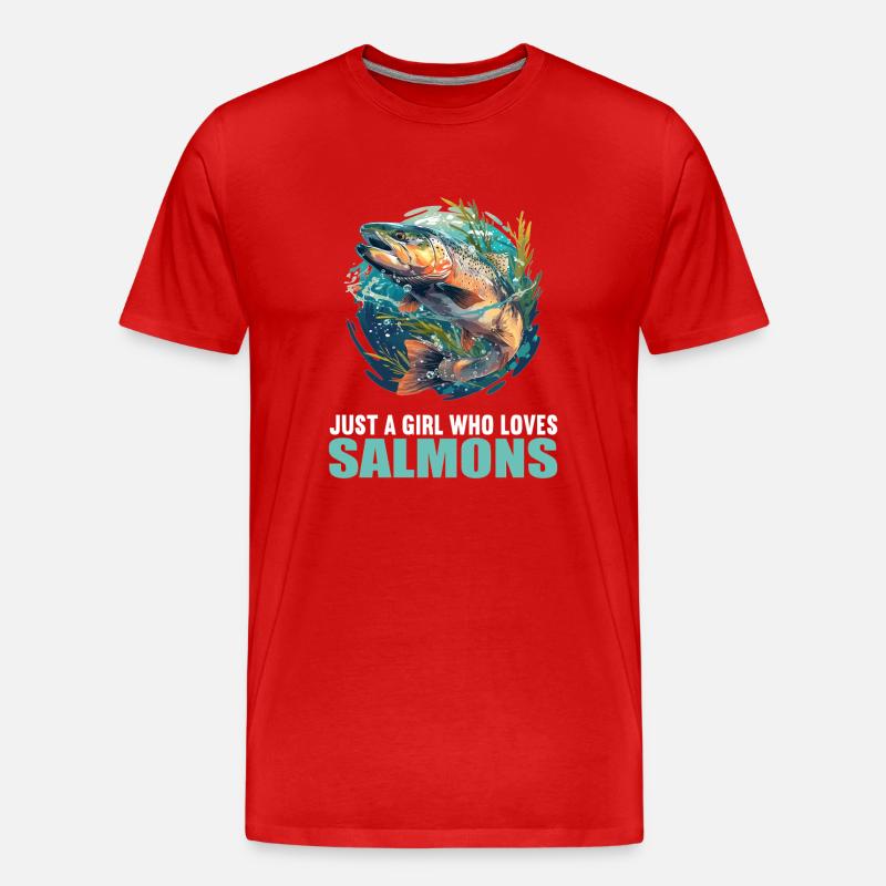 Lachse Lachs - Männer Premium Bio T-Shirt - Rot