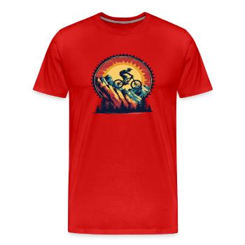 Mountain bike bike bike tour bike park - Men's Premium Organic T-Shirt - red - Front - Damien (186cm)