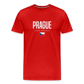 Prag Tschechien - Männer Premium Bio T-Shirt - Rot - Vorne - Damien (186cm)