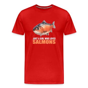 Saumon Saumon - T-shirt bio Premium Homme - rouge - Devant - Damien (186cm)