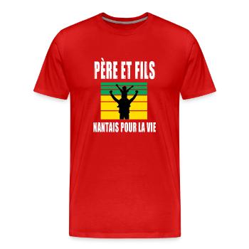 père et fils papa supporter nantais nantes - T-shirt bio Premium Homme - rouge - Devant - Damien (186cm)