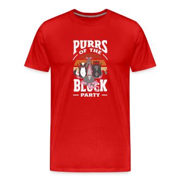 Unterstützen Sie Lokale Straßenkatzen - Männer Premium Bio T-Shirt - Rot - Vorne - Damien (186cm)