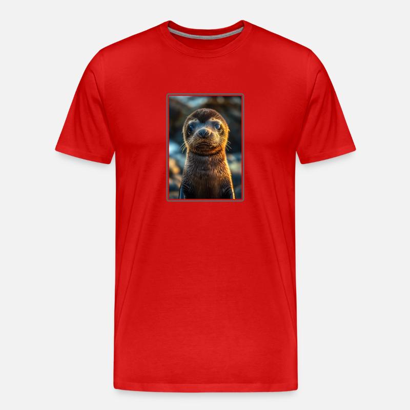 Seelöwen Seelöwe - Männer Premium Bio T-Shirt - Rot
