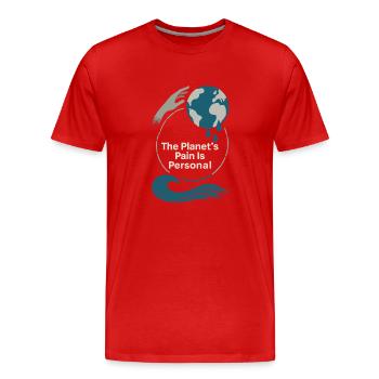 Climate Change Anxiety Gen Z Eco Stress Doomscroll - Men's Premium Organic T-Shirt - red - Front - Damien (186cm)