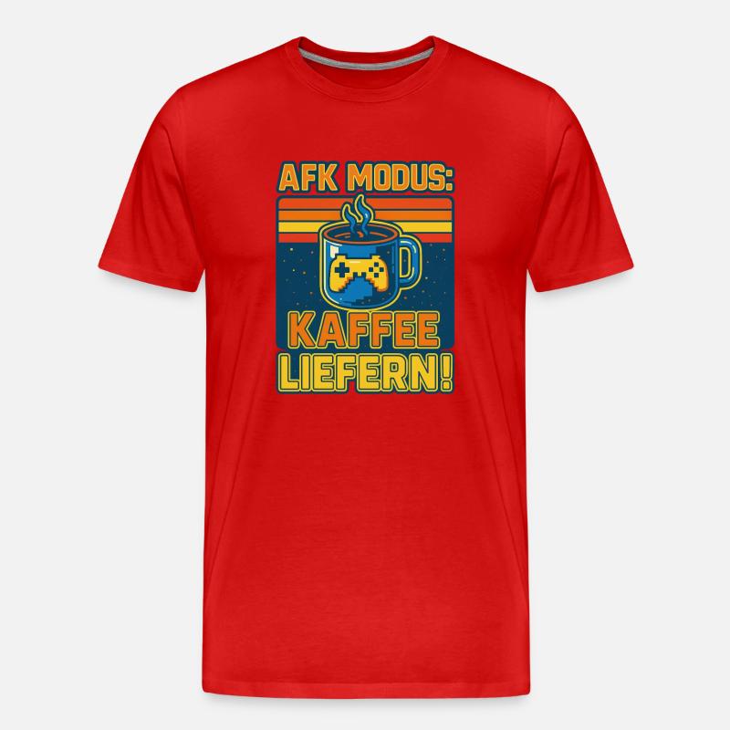 AFK-Modus: Kaffee liefern! - Männer Premium Bio T-Shirt - Rot