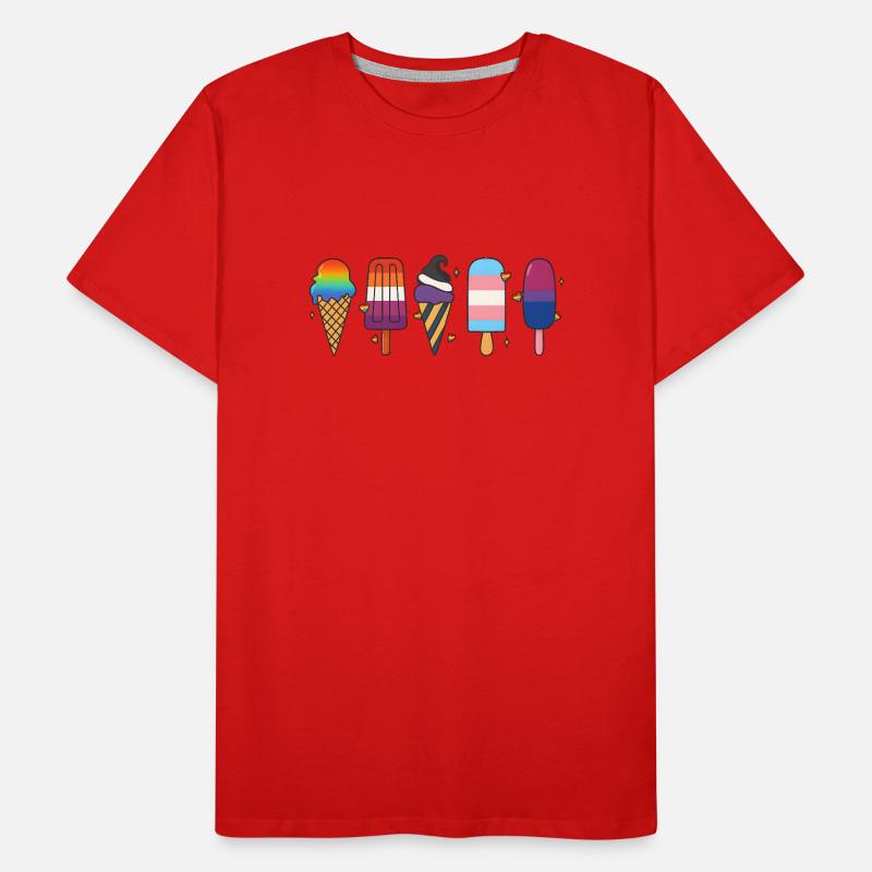Conception de crème glacée LGBTQ Pride – Love Diversity CSD T-shirt bio Premium Homme