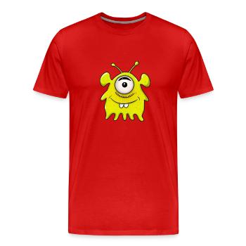 Monsters from outer space - Men's Premium Organic T-Shirt - red - Front - Damien (186cm)