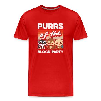 Unterstützen Sie Lokale Straßenkatzen - Männer Premium Bio T-Shirt - Rot - Vorne - Damien (186cm)