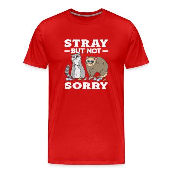 Unterstützen Sie Lokale Straßenkatzen - Männer Premium Bio T-Shirt - Rot - Vorne - Damien (186cm)