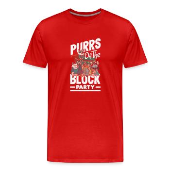 Unterstützen Sie Lokale Straßenkatzen - Männer Premium Bio T-Shirt - Rot - Vorne - Damien (186cm)