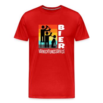 Beer Destruction Service - Men's Premium Organic T-Shirt - red - Front - Damien (186cm)