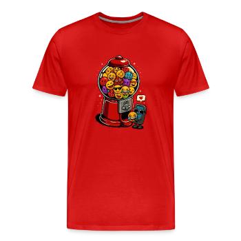 Funny Gumball Communication - Men's Premium Organic T-Shirt - red - Front - Damien (186cm)