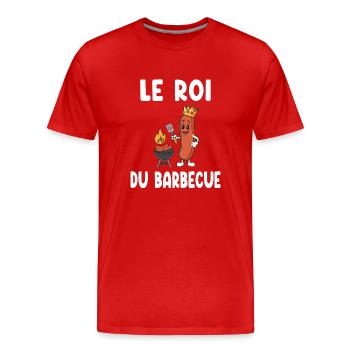 barbecue bbq roi du barbecue saucisse humour drôle - T-shirt bio Premium Homme - rouge - Devant - Damien (186cm)