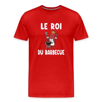 barbecue bbq le roi du barbecue saucisse humour - T-shirt bio Premium Homme - rouge - Devant - Damien (186cm)