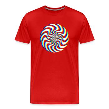 Glitch Spirale – Optische Täuschung - Männer Premium Bio T-Shirt - Rot - Vorne - Damien (186cm)