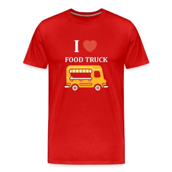 Food truck - T-shirt bio Premium Homme - rouge - Devant - Damien (186cm)