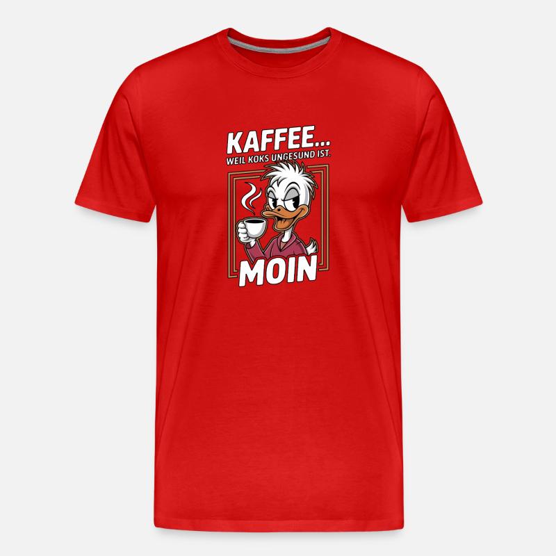 Kaffee Ente Moin - Männer Premium Bio T-Shirt - Rot