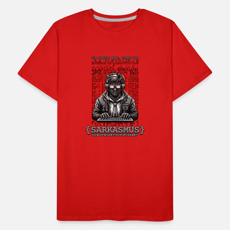 Je parle HTML, Python et sarcasme T-shirt bio Premium Homme