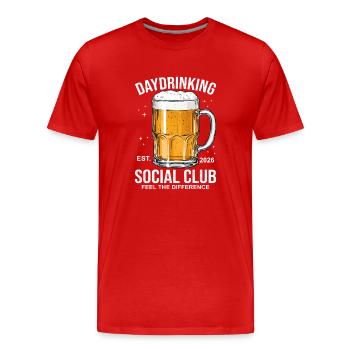 Bière du Social Club 2026 - T-shirt bio Premium Homme - rouge - Devant - Damien (186cm)