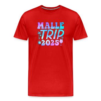 Malle Trip 2025 Palmen Cocktail Gruppenurlaub - Männer Premium Bio T-Shirt - Rot - Vorne - Damien (186cm)