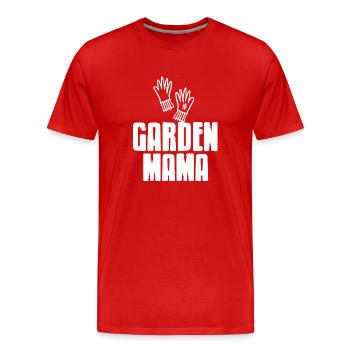 Garden Mama Green Thumb Proud Plant Mom - Männer Premium Bio T-Shirt - Rot - Vorne - Damien (186cm)
